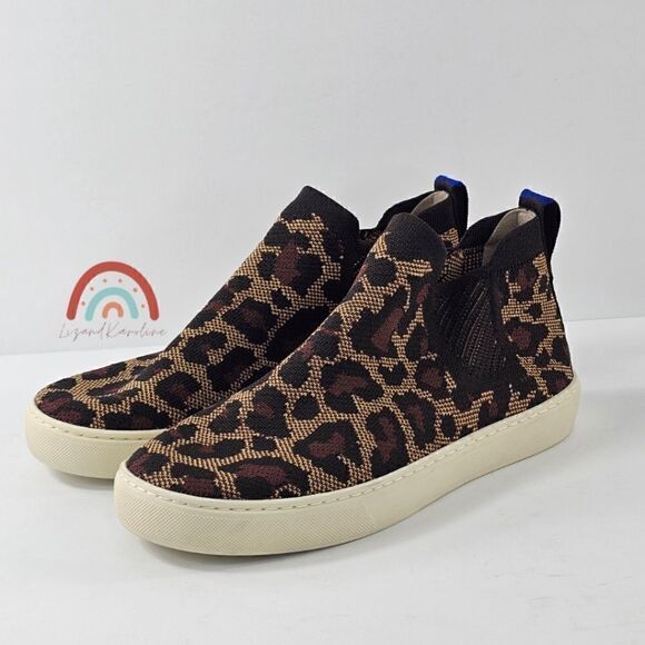 Rothy's Chelsea Wildcat Boot Leopard Cheetah High Top Slip On Sneakers - Picture 5 of 16